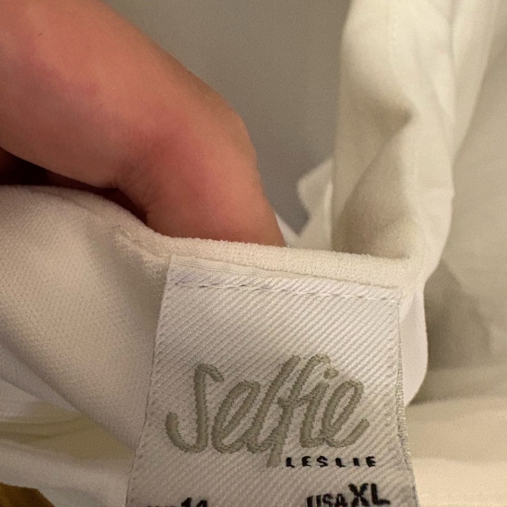 Selfie Leslie Jackie Wide Ruffle Hem Pinafore Dress White - Picture 6 of 6